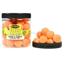Плавающие бойлы Fun Fishing FLUO Squid & Garlic Orange Pop-Ups